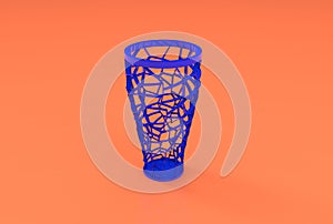 3d illustration of voronoi vase isolated