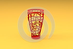 3d illustration of voronoi vase isolated