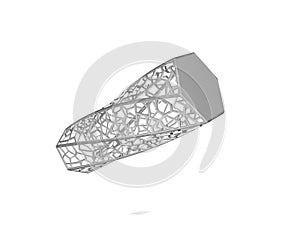 3d illustration of voronoi vase isolated