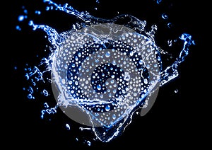 3d illustration of water splashing in heart shape