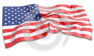 3d illustration of waving American Flag