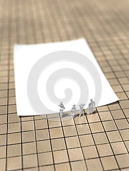 3D illustration of white paper