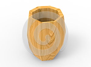 3d illustration of wooden barrel.