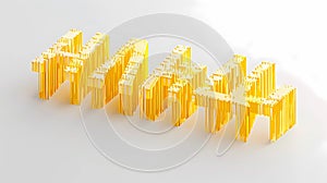 3d illustration of word talk made of yellow plastic blocks on white background