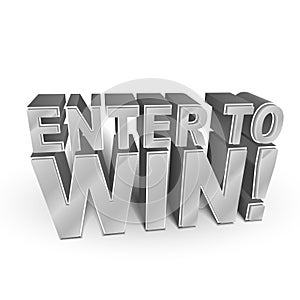 3d illustration of the words Enter to Win