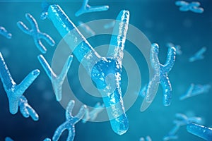 3D illustration XY-chromosomes as a concept for human biology medical symbol gene therapy or microbiology genetics