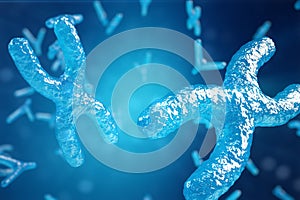 3D illustration XY-chromosomes as a concept for human biology medical symbol gene therapy or microbiology genetics