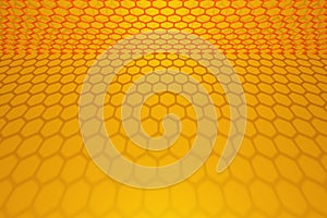3d illustration of a yellow honeycomb monochrome