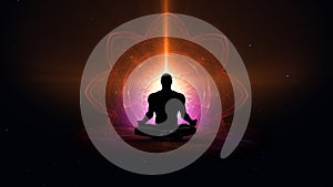 3D illustration yoga lotus posture meditation