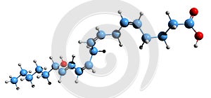 3D image of 15-Hydroxyeicosatetraenoic acid skeletal formula