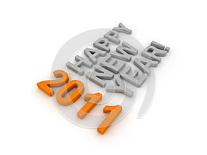 3D Image Of 2011 (Orange)