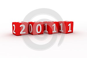 3D Image Of 2011 (Red-Dice)
