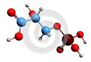 3D image of 3-phosphoglycerate skeletal formula