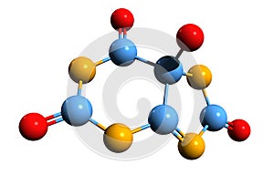 3D image of 5-Hydroxyisourate skeletal formula