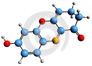 3D image of 7-hydroxyphenoxazone skeletal formula