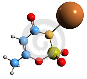 3D image of Acesulfame potassium skeletal formula