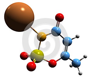 3D image of Acesulfame potassium skeletal formula