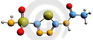 3D image of Acetazolamide skeletal formula