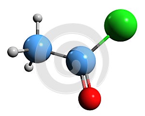 3D image of Acetyl chloride skeletal formula