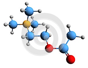 3D image of acetylcholine skeletal formula