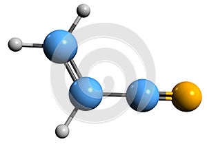 3D image of Acrylonitrile skeletal formula
