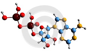 3D image of Adenosine diphosphate skeletal formula