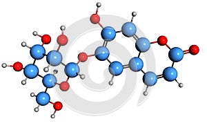 3D image of Aesculin skeletal formula