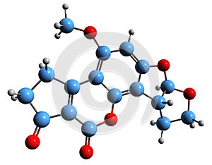 3D image of aflatoxin B2 skeletal formula