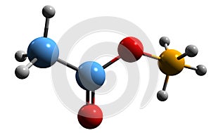 3D image of ammonium acetate skeletal formula