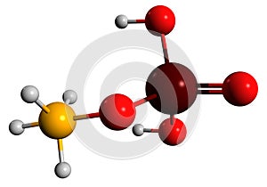 3D image of Ammonium dihydrogen phosphate skeletal formula