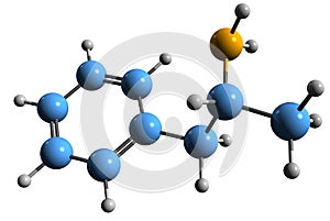 3D image of amphetamine skeletal formula