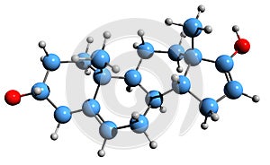 3D image of Androstadienol skeletal formula