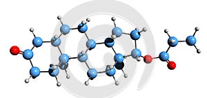 3D image of Androstanolone propionate skeletal formula