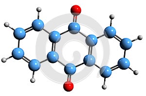 3D image of anthraquinone skeletal formula