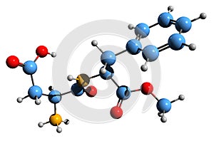 3D image of Aspartame-acesulfame salt skeletal formula
