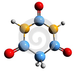 3D image of Barbituric acid skeletal formula