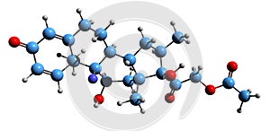 3D image of Betamethasone acetate skeletal formula