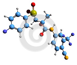 3D image of Bicalutamide skeletal formula