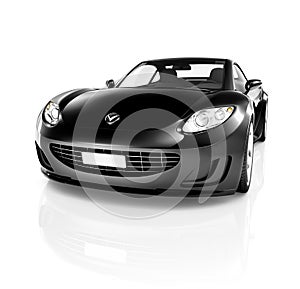 3D Image of Black Sport Car