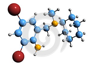 3D image of bromhexine skeletal formula