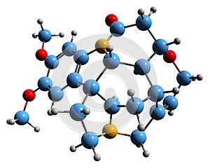 3D image of Brucine skeletal formula