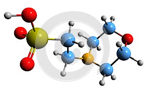 3D image of buffer MES skeletal formula