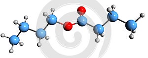 3D image of Butyl butyrate skeletal formula