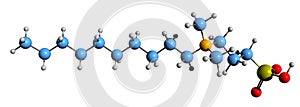 3D image of Capryl Sultaine skeletal formula