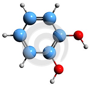 3D image of Catechol skeletal formula