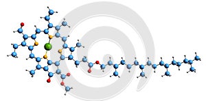 3D image of Chlorophyll b skeletal formula