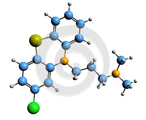 3D image of Chlorpromazine skeletal formula