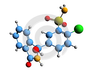3D image of chlortalidone skeletal formula