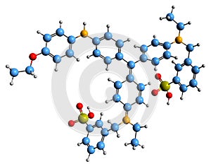 3D image of Coomassie brilliant blue skeletal formula