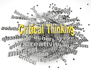 3d image critical thinking issues concept word cloud background